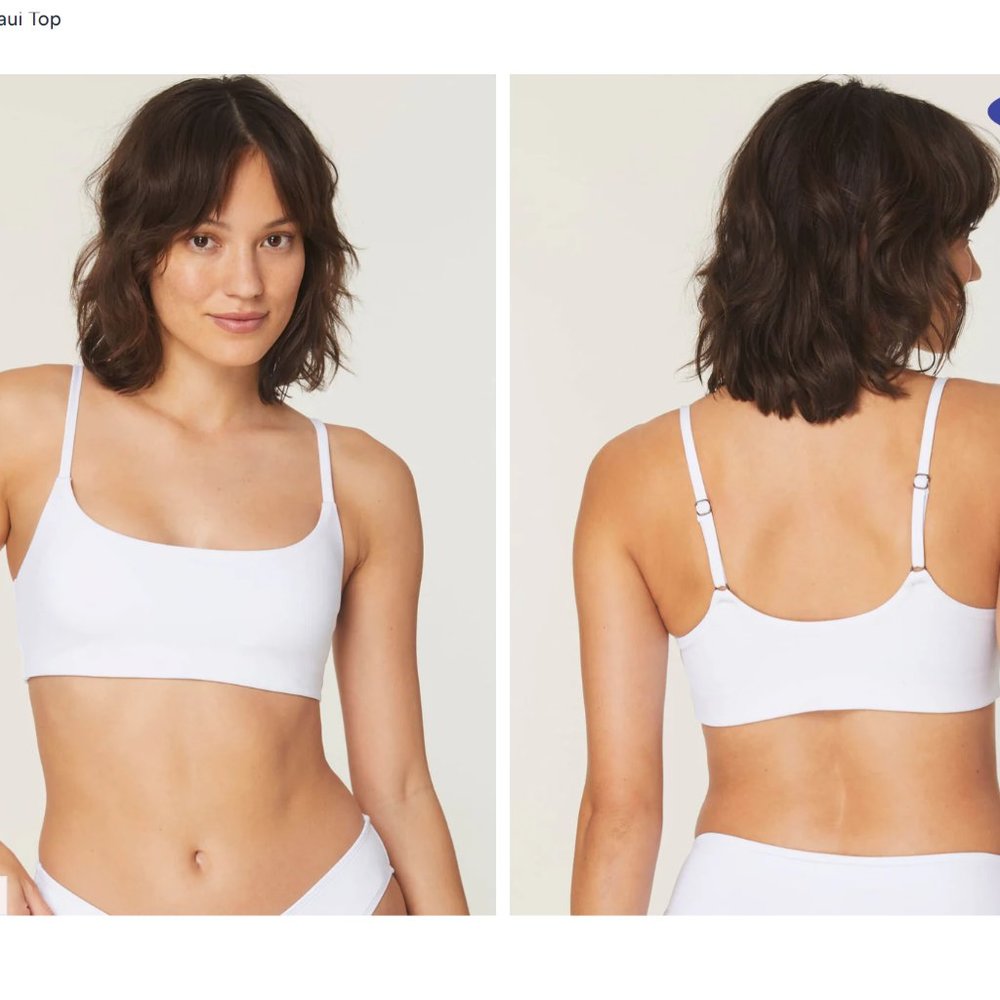 ANDIE Swim Womens The Maui Bikini Top White Size Medium NWT